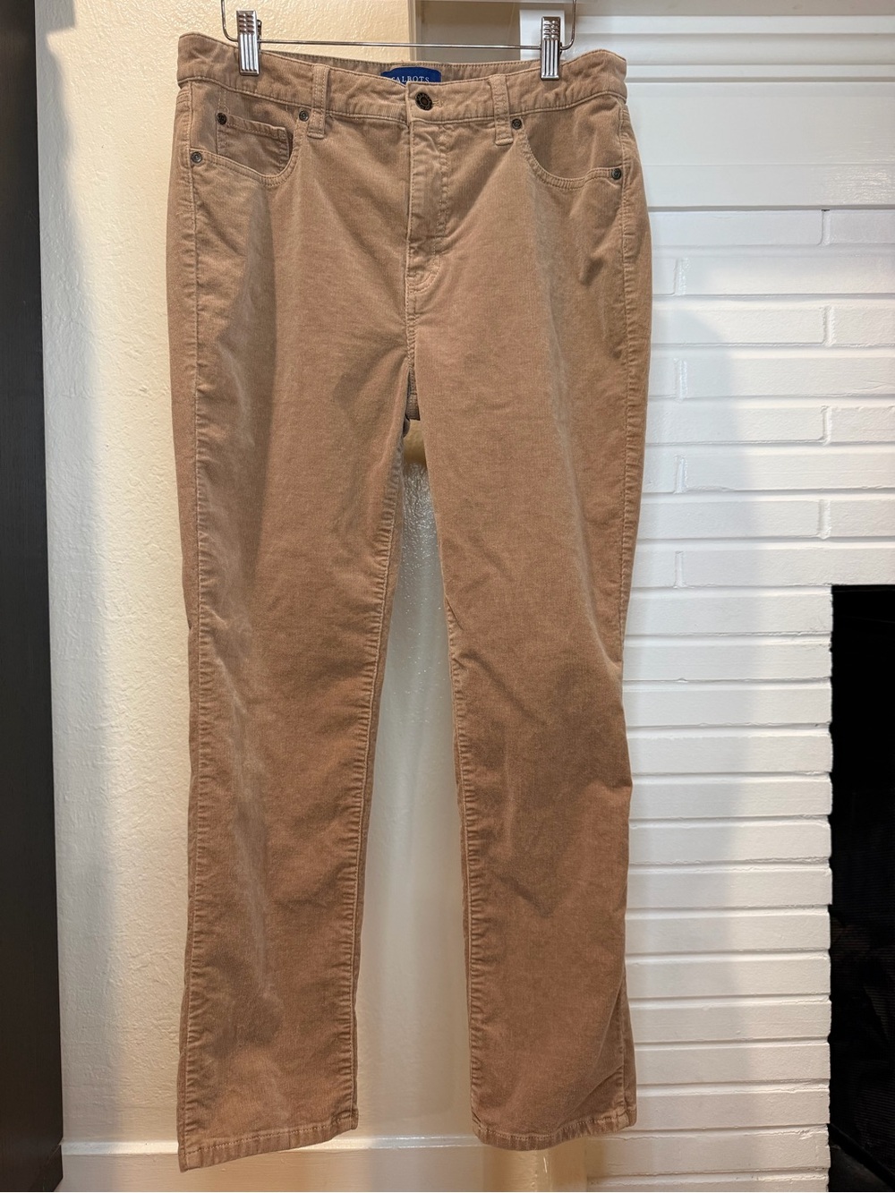 Talbots High Rise Straight Leg Corduroy Pants Tan Size 10P Petite
